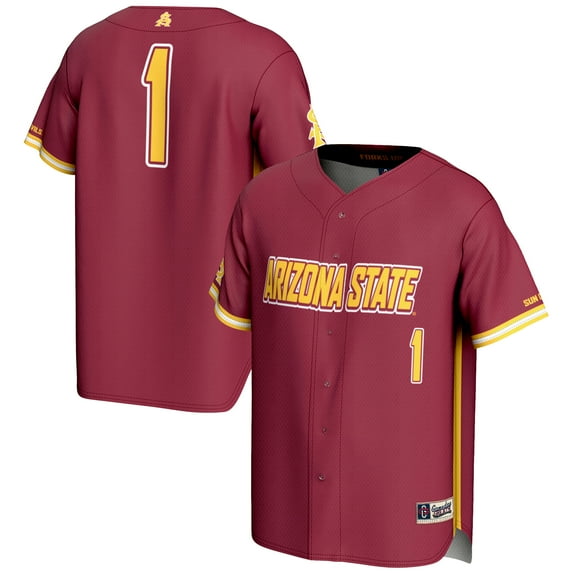 Youth GameDay Greats #1 Maroon Arizona State Sun Devils Lightweight Baseball Jersey