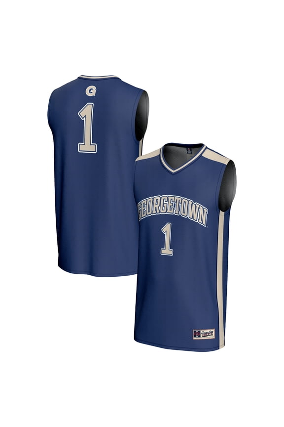 Youth GameDay Greats #1 Navy Georgetown Hoyas Lightweight Basketball Fashion Jersey
