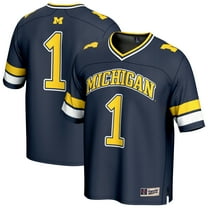 Youth GameDay Greats #1 Navy Michigan Wolverines Lightweight Collegiate Football Fashion Jersey