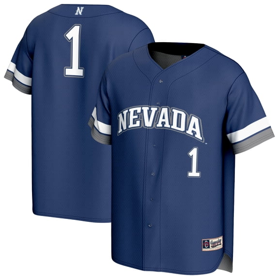 Youth GameDay Greats #1 Navy Nevada Wolf Pack Lightweight Collegiate Baseball Fashion Jersey