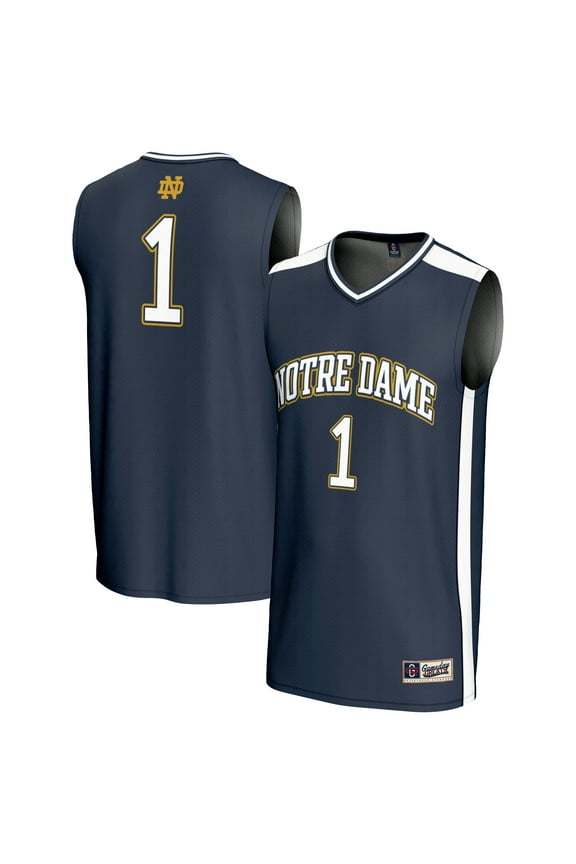 Youth GameDay Greats #1 Navy Notre Dame Fighting Irish Lightweight Collegiate Basketball Fashion Jersey