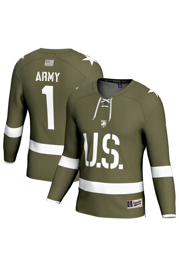 Youth GameDay Greats #1 Olive Army Black Knights Ice Hockey Fashion Jersey