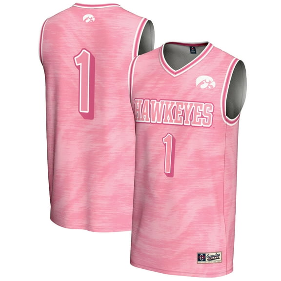 Youth GameDay Greats #1 Pink Iowa Hawkeyes Lightweight Basketball Jersey