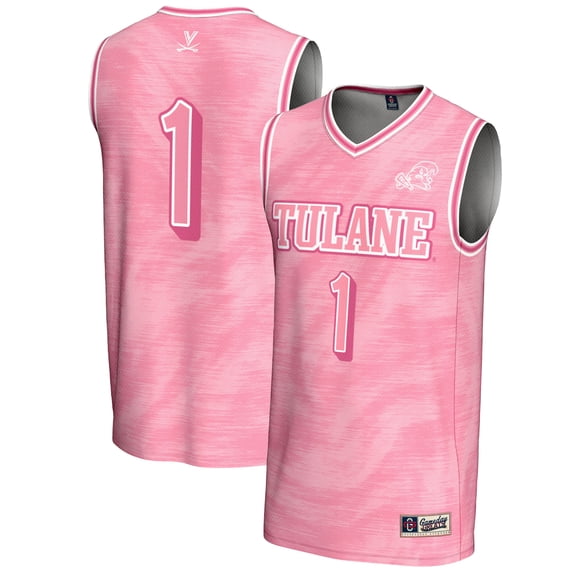 Youth GameDay Greats #1 Pink Tulane Green Wave Lightweight Basketball Jersey