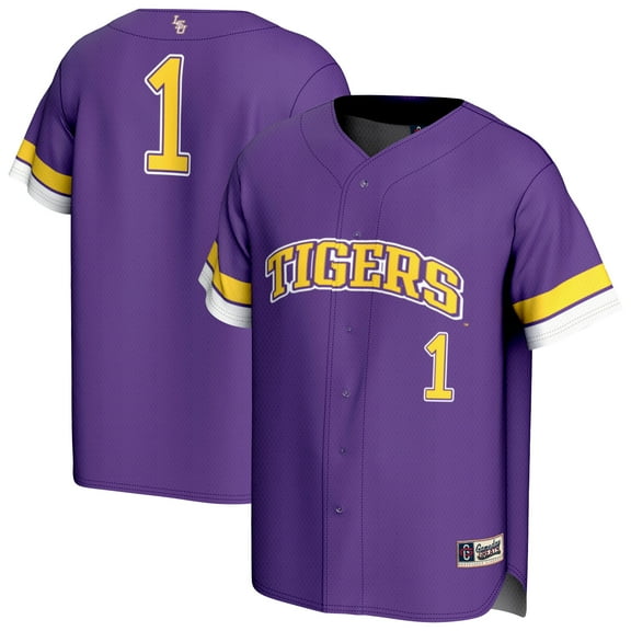Youth GameDay Greats #1 Purple LSU Tigers Lightweight Collegiate Baseball Fashion Jersey