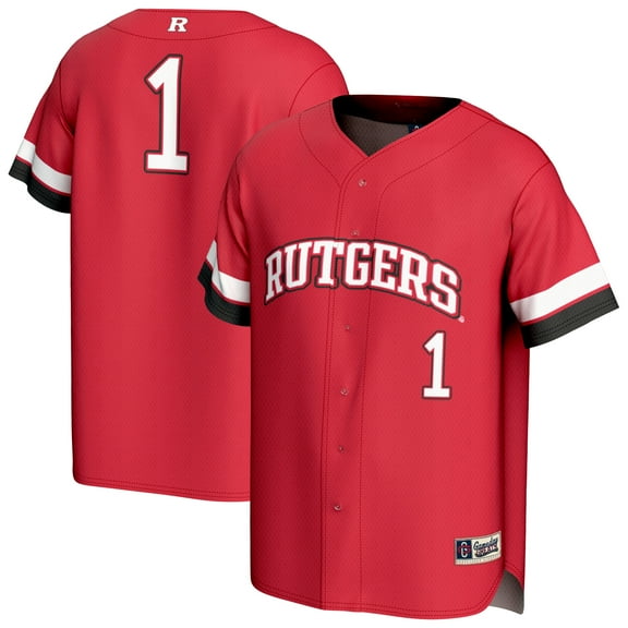 Youth GameDay Greats #1 Scarlet Rutgers Scarlet Knights Lightweight Collegiate Baseball Fashion Jersey