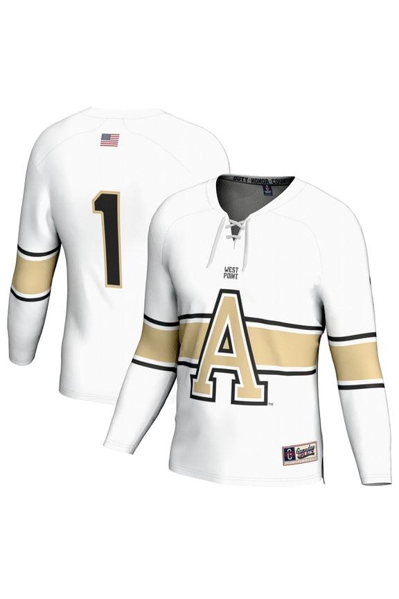 Youth GameDay Greats #1 White Army Black Knights Ice Hockey Fashion Jersey