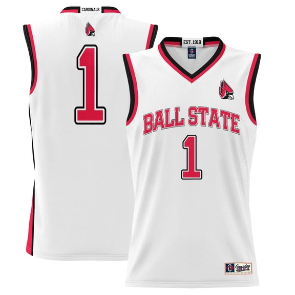 Youth GameDay Greats #1 White Ball State Cardinals Lightweight Basketball Jersey