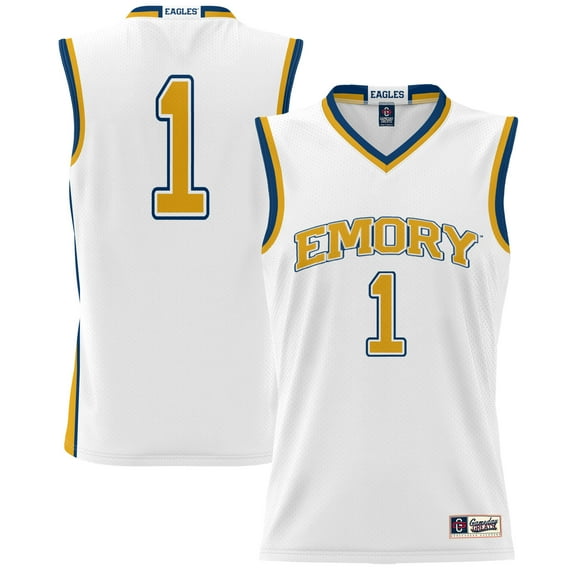 Youth GameDay Greats #1 White Emory Eagles Lightweight Basketball Jersey