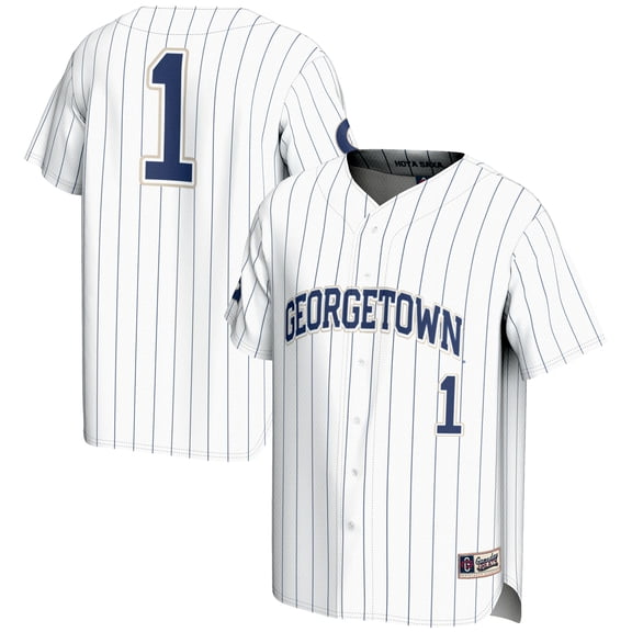 Youth GameDay Greats #1 White Georgetown Hoyas Lightweight Baseball Fashion Jersey