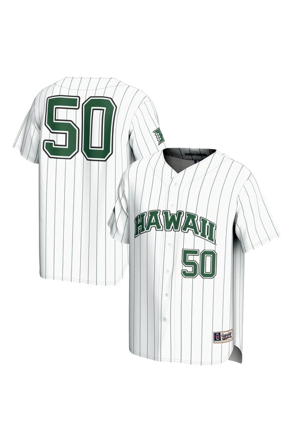 Youth GameDay Greats #1 White Hawaii Rainbow Warriors Lightweight Baseball Jersey