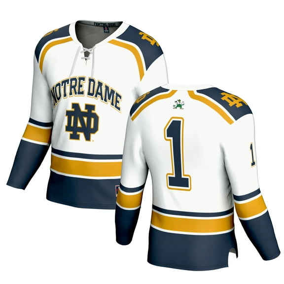 Youth GameDay Greats #1 White Notre Dame Fighting Irish Lightweight Collegiate Hockey Fashion Jersey