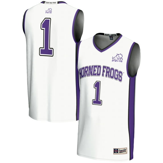 Youth GameDay Greats #1 White TCU Horned Frogs Lightweight Basketball Jersey