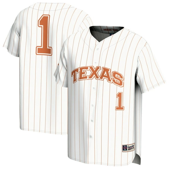 Youth GameDay Greats #1 White Texas Longhorns Lightweight Collegiate Baseball Fashion Jersey