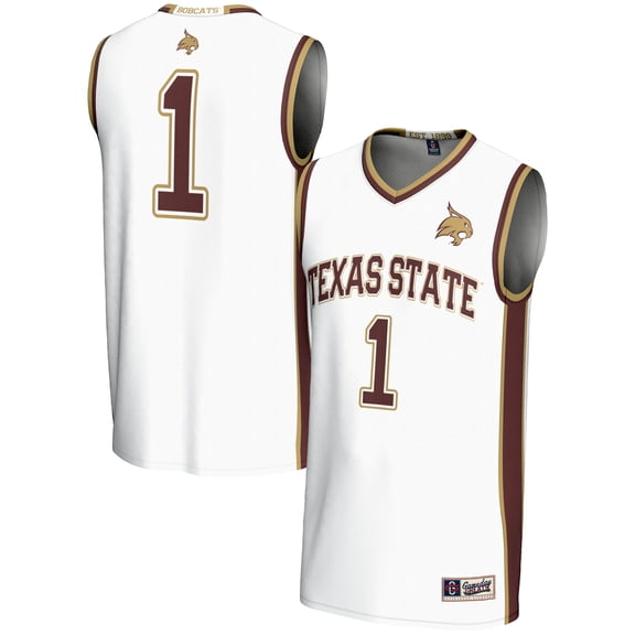 Youth GameDay Greats #1 White Texas State Bobcats Lightweight Basketball Jersey