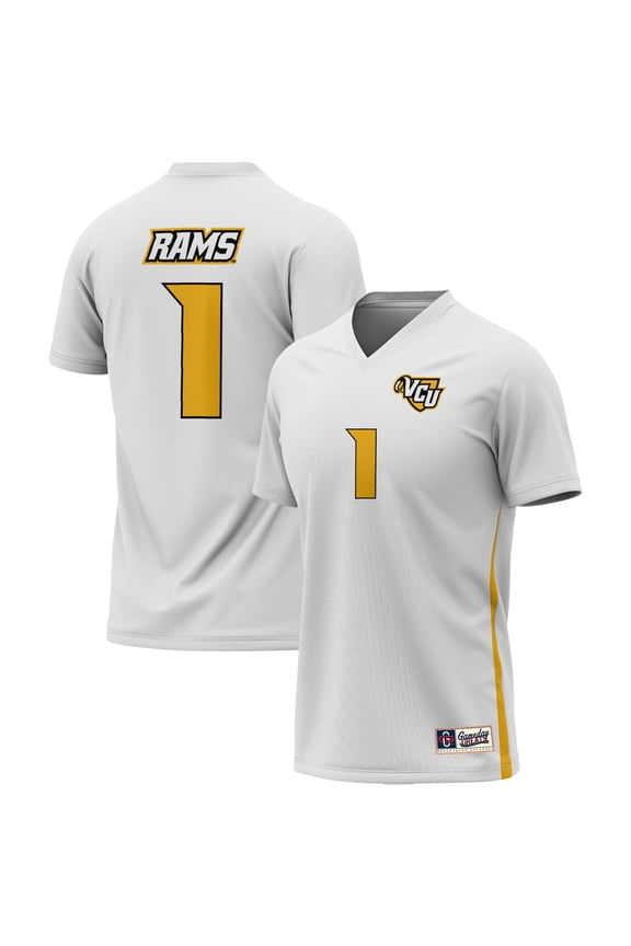 Youth GameDay Greats #1 White VCU Rams Men's Soccer Lightweight Fashion Jersey