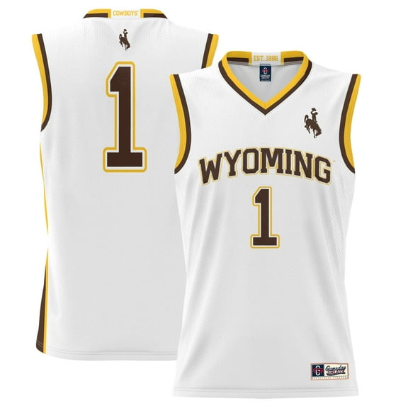 Youth GameDay Greats #1 White Wyoming Cowboys Lightweight Basketball Jersey