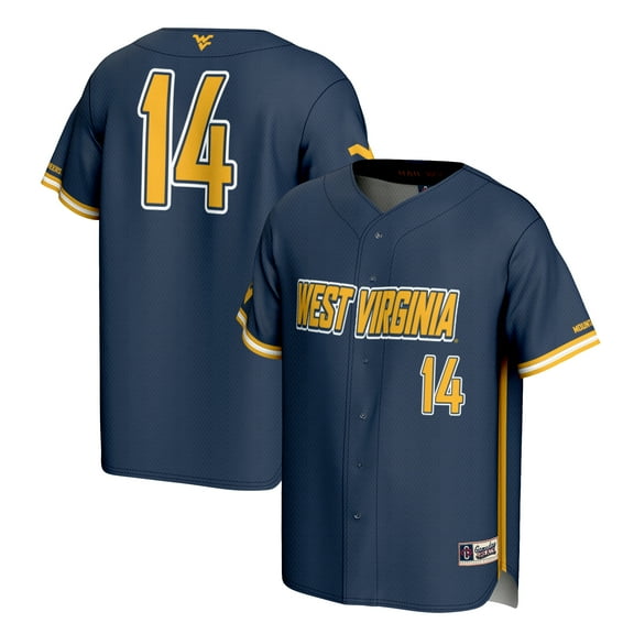 Youth GameDay Greats #14 Navy West Virginia Mountaineers Lightweight Baseball Fashion Jersey