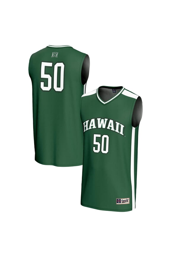 Youth GameDay Greats #50 Green Hawaii Rainbow Warriors Lightweight Collegiate Basketball Fashion Jersey