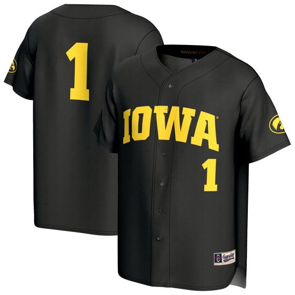 Youth GameDay Greats Black Iowa Hawkeyes Lightweight Collegiate Baseball Fashion Jersey