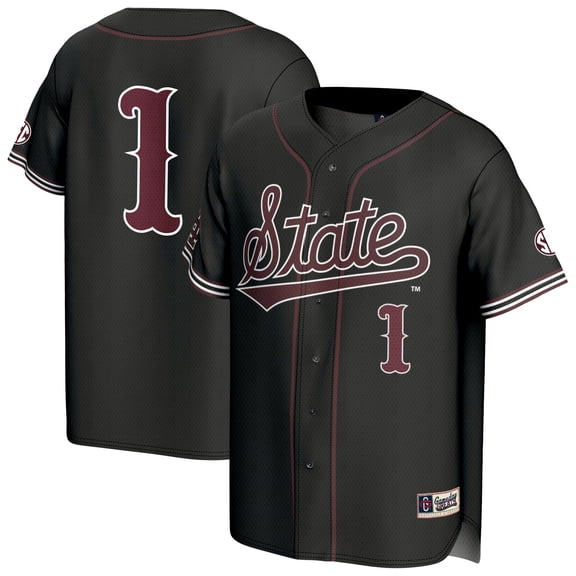 Youth GameDay Greats Black Mississippi State Bulldogs Lightweight Collegiate Baseball Fashion Jersey