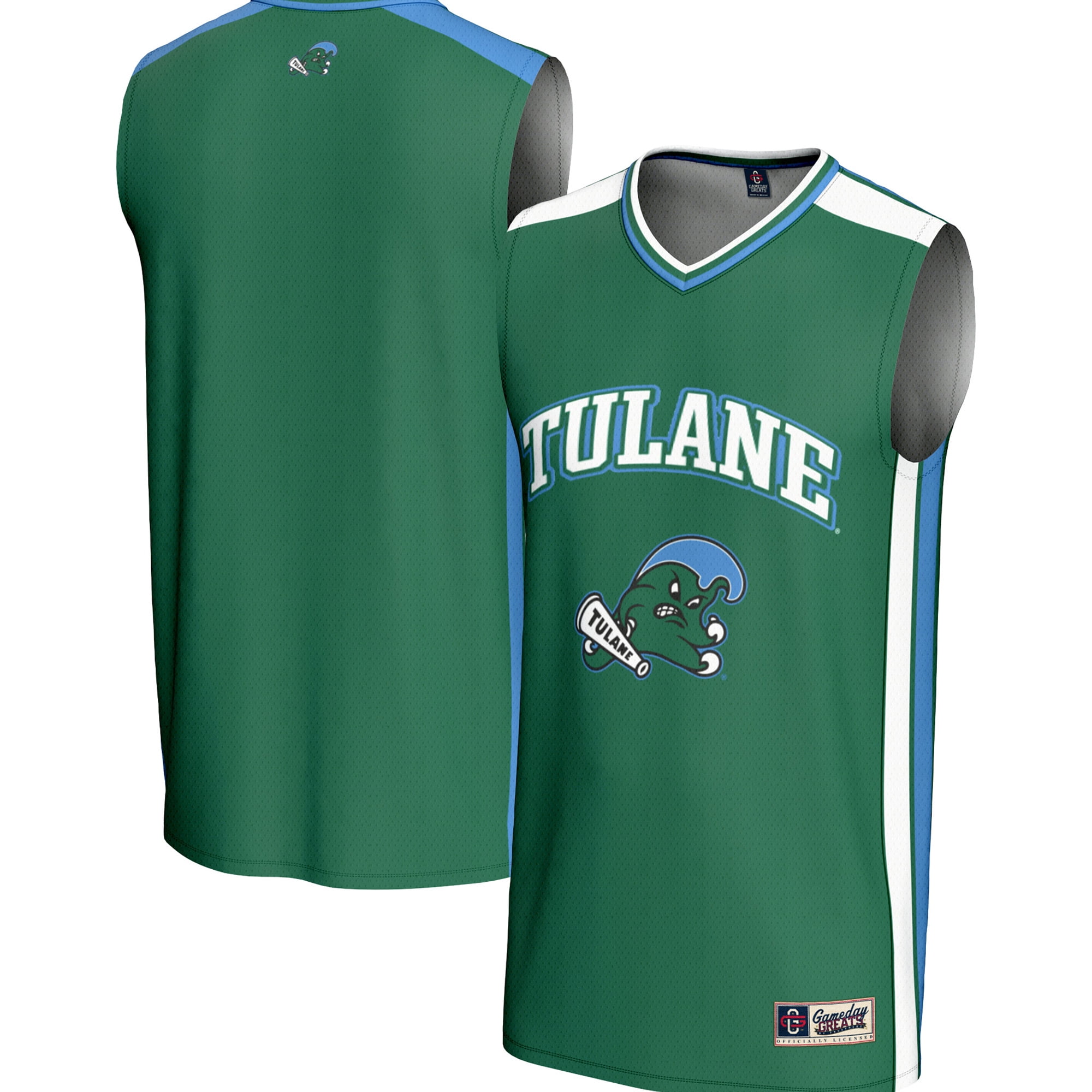 Youth GameDay Greats Green Tulane Green Wave Spirit Basketball Jersey