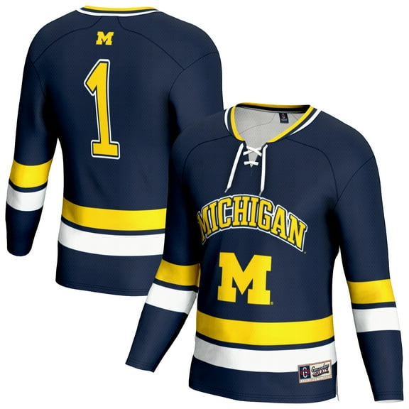 Unisex GameDay Greats Navy Michigan Wolverines Lightweight Men's Hockey Team Fashion Jersey