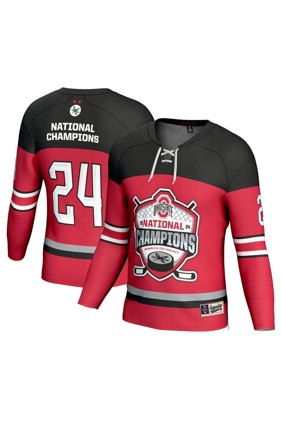 Youth GameDay Greats Scarlet Ohio State Buckeyes 2024 NCAA Women's Ice Hockey National Champions Fashion Jersey