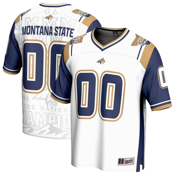 Youth GameDay Greats White Montana State Bobcats 2025 NCAA FCS Football National Champions Commemorative Fashion Jersey