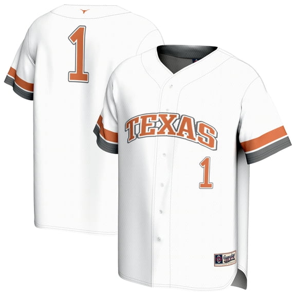 Youth GameDay Greats White Texas Longhorns Lightweight Collegiate Baseball Fashion Jersey
