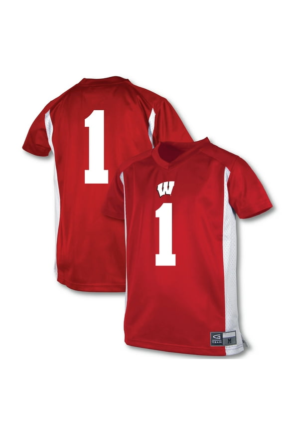 Youth Garb #1 Red Wisconsin Badgers Football Jersey