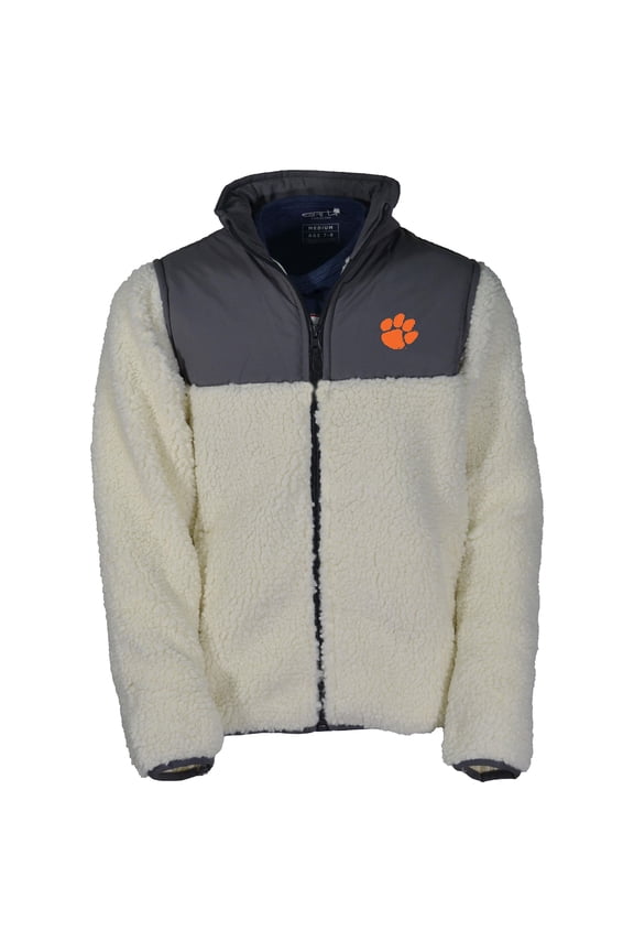 Youth Garb Charcoal Clemson Tigers Teddy Sherpa Jacket