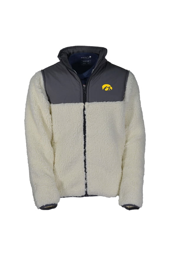 Youth Garb Charcoal Iowa Hawkeyes Full-Zip Teddy Sherpa Jacket