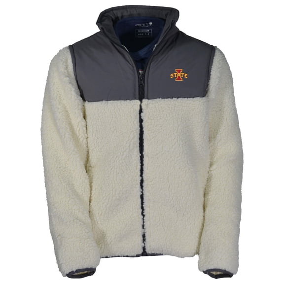 Youth Garb Charcoal Iowa State Cyclones Full-Zip Teddy Sherpa Jacket