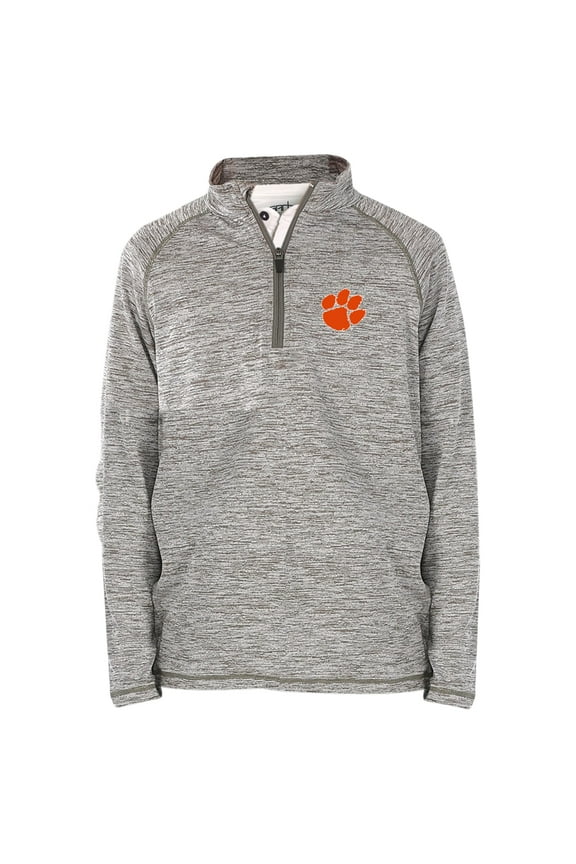 Youth Garb Heathered Gray Clemson Tigers Matthew Quarter-Zip Pullover Jacket