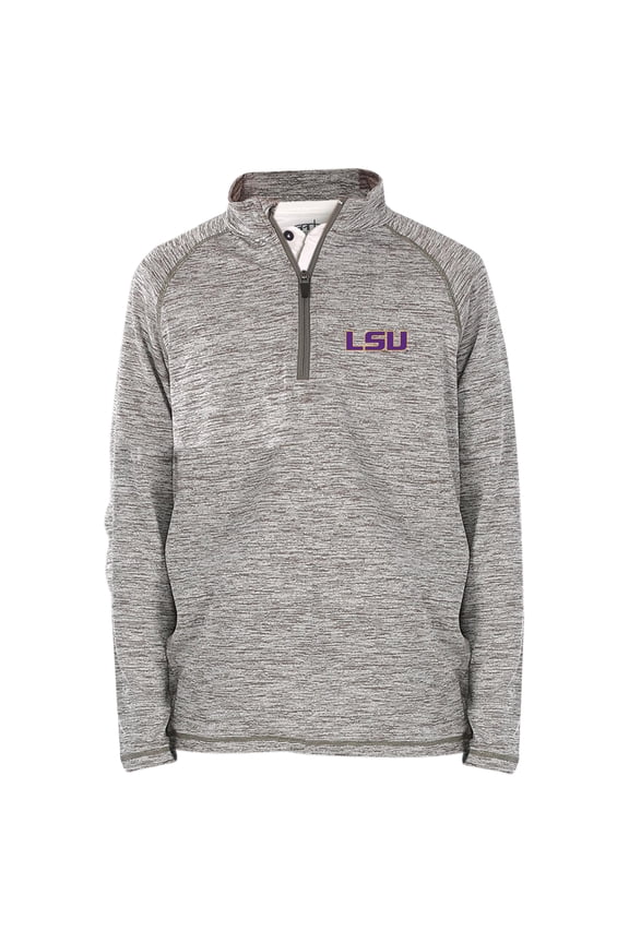 Youth Garb Heathered Gray LSU Tigers Matthew Quarter-Zip Pullover Jacket