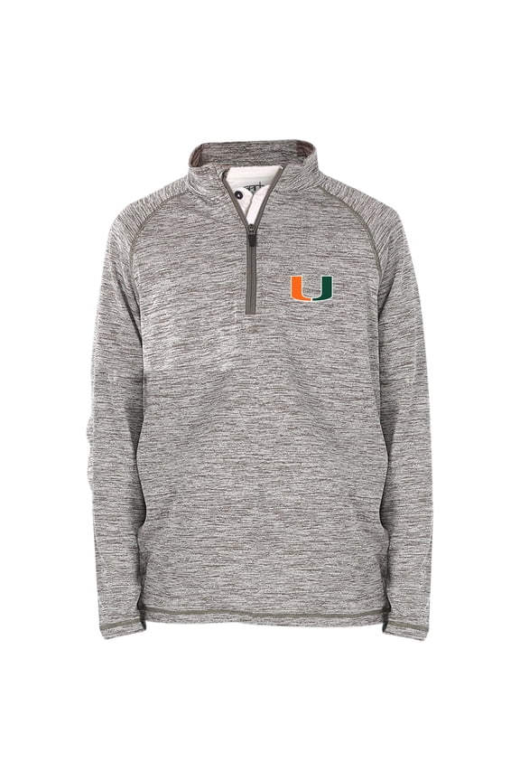 Youth Garb Heathered Gray Miami Hurricanes Matthew Quarter-Zip Pullover Jacket