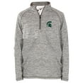 thumbnail image 1 of Youth Garb Heathered Gray Michigan State Spartans Matthew Quarter-Zip Pullover Jacket, 1 of 1