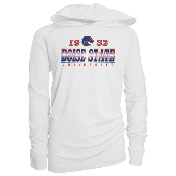 Youth Garb White Boise State Broncos Marley Long Sleeve Raglan Hoodie Sunshirt