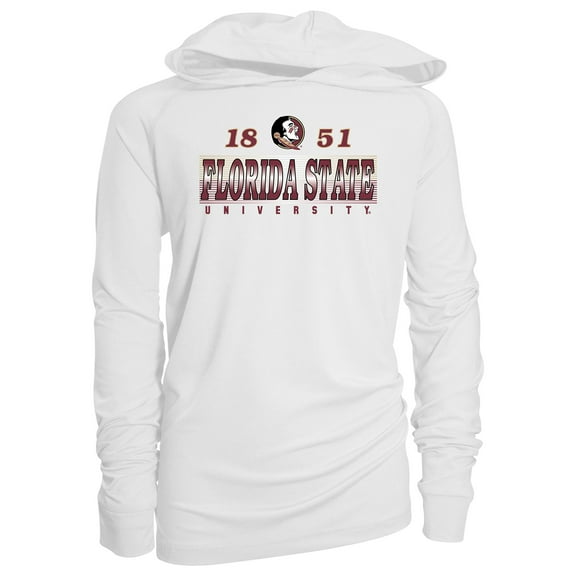 Youth Garb White Florida State Seminoles Marley Long Sleeve Raglan Hoodie Sunshirt