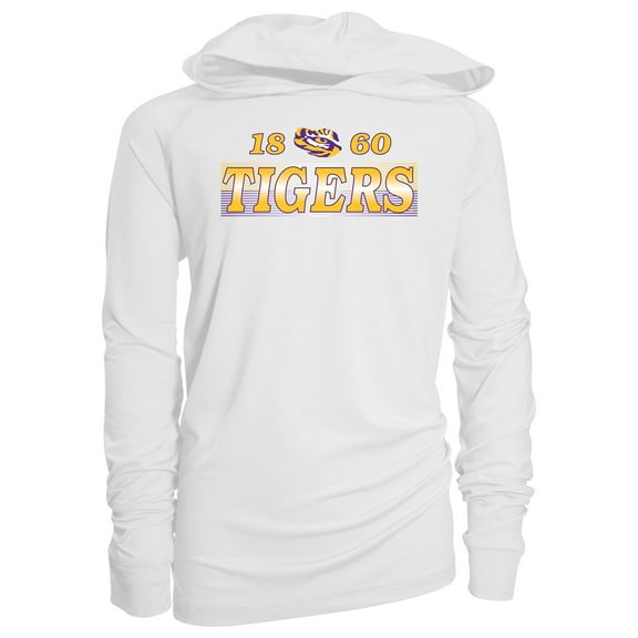 Youth Garb White LSU Tigers Marley Long Sleeve Raglan Hoodie Sunshirt