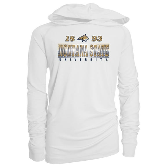 Youth Garb White Montana State Bobcats Marley Long Sleeve Raglan Hoodie Sunshirt