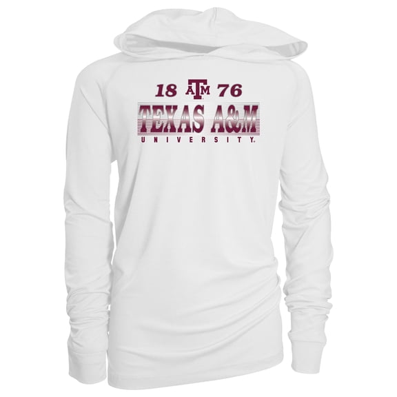 Youth Garb White Texas A&M Aggies Marley Long Sleeve Raglan Hoodie Sunshirt