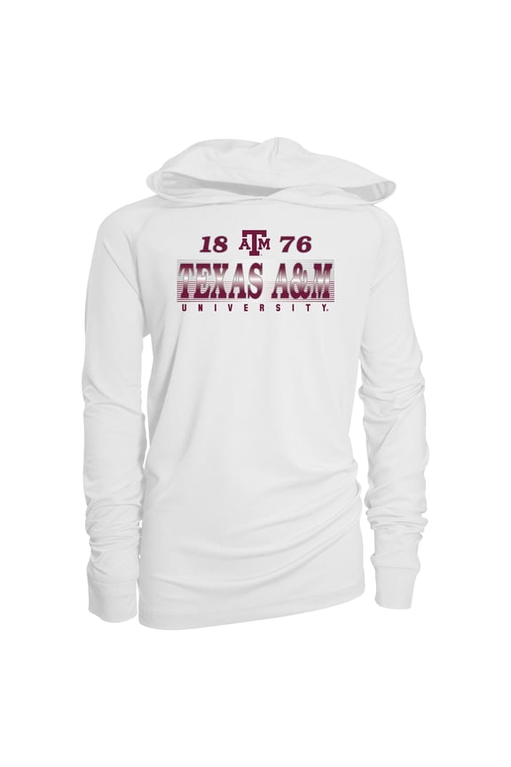 Youth Garb White Texas A&M Aggies Marley Long Sleeve Raglan Hoodie Sunshirt