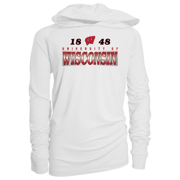 Youth Garb White Wisconsin Badgers Marley Long Sleeve Raglan Hoodie Sunshirt