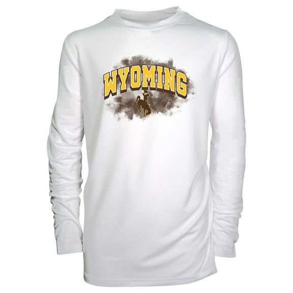 Youth Garb White Wyoming Cowboys Jessie Long Sleeve Sunshirt