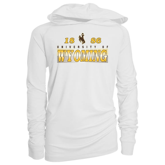 Youth Garb White Wyoming Cowboys Marley Long Sleeve Raglan Hoodie Sunshirt