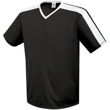 Youth Genesis Soccer Jersey, Black & White - 2XS