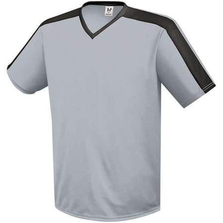 Youth Genesis Soccer Jersey, Silver Gray & Black - Extra Small
