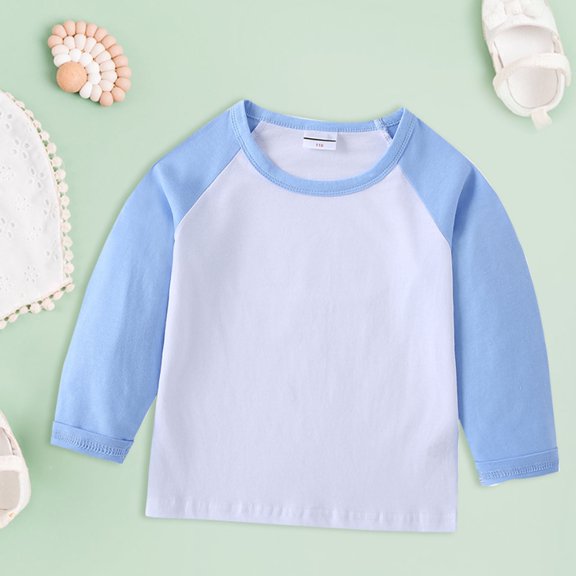 Youth Girls Boys Long Sleeve Shirts Crew Neck Print Polo Shirts Boys Fall Shirts for Little Girls Boys 18-24 Months